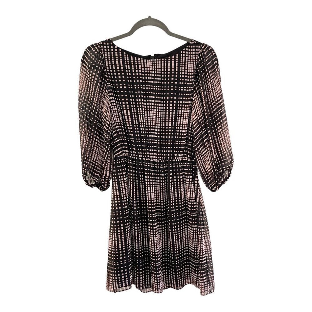 Alice + Olivia Size XS Geometric Glow Mini Dress Blouson A-Line Cinched Waist